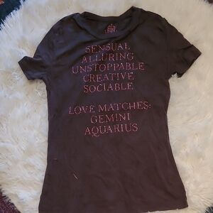 Express Black Tee with Pink Graphic